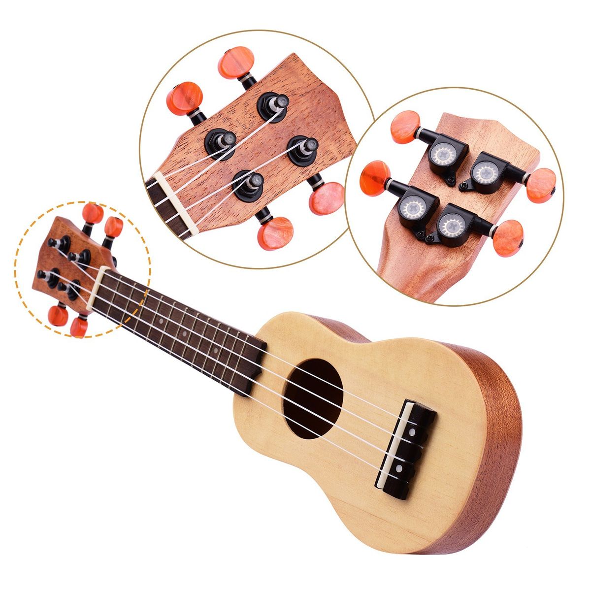 Muslady 17 Inch Mini Acoustic Ukulele Travel Portable