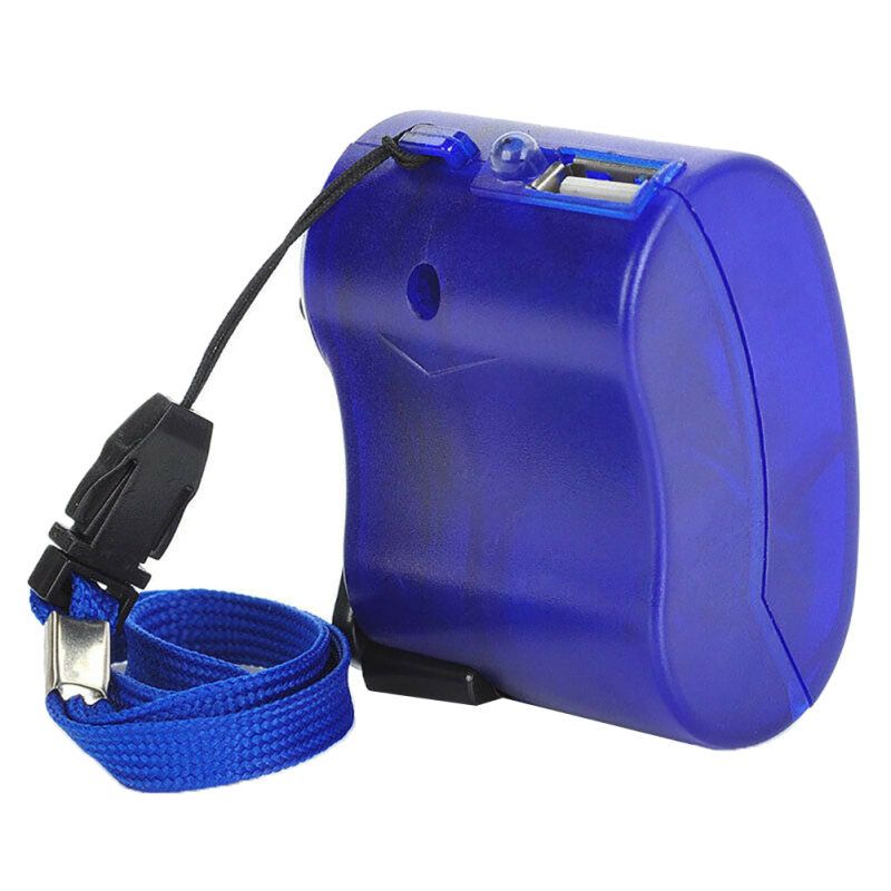 USB Hand Crank Phone Charger Manual Outdoor Hiking-Black