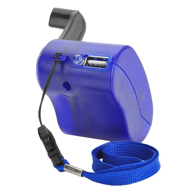 USB Hand Crank Phone Charger Manual Outdoor Hiking-Black