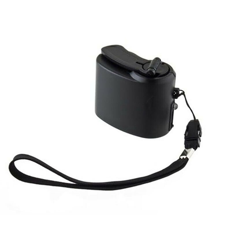 USB Hand Crank Phone Charger Manual Outdoor Hiking-Black