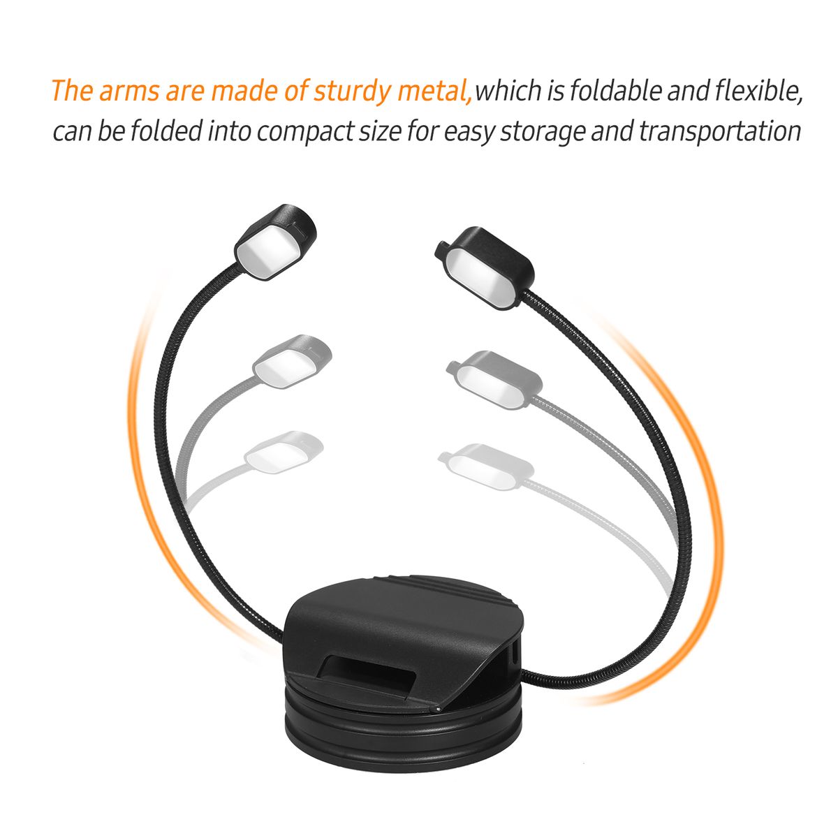 Electric Music Stand Light Clip On LED Book Light Foldable
