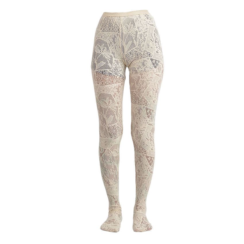 Ladies Fashion Off-white Lace Pantyhose Tights