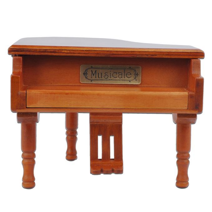 Windup Wooden Piano Musical Box Classical Melody Music Box