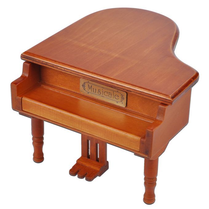 Windup Wooden Piano Musical Box Classical Melody Music Box