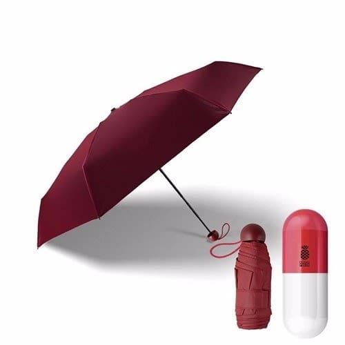 Polyester Uv Coated Pocket Umbrella - Red