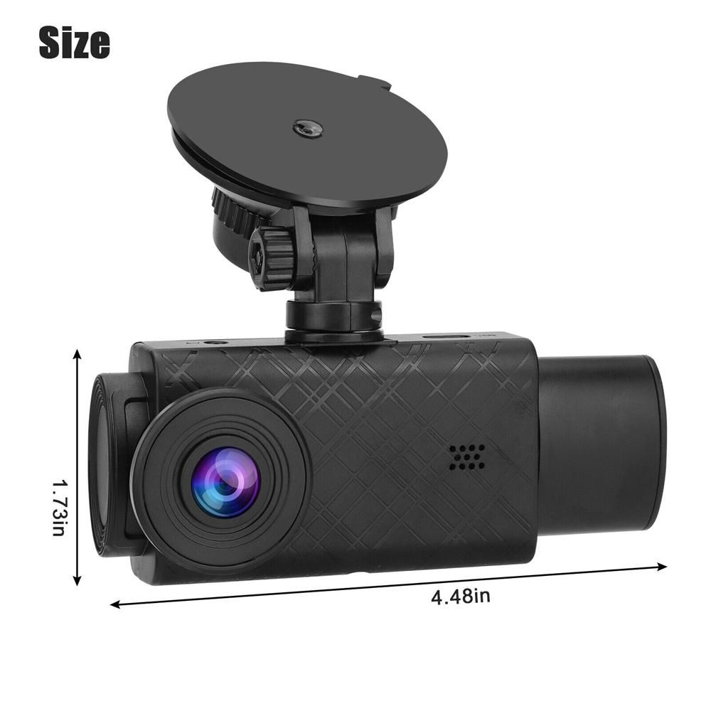 3 Cameras Dash Cam 2in Clear Car Rearview Mirror Car Video Recording Camcorder Multi-Language Car Camera Recorder Auto Safety Driving Recorder