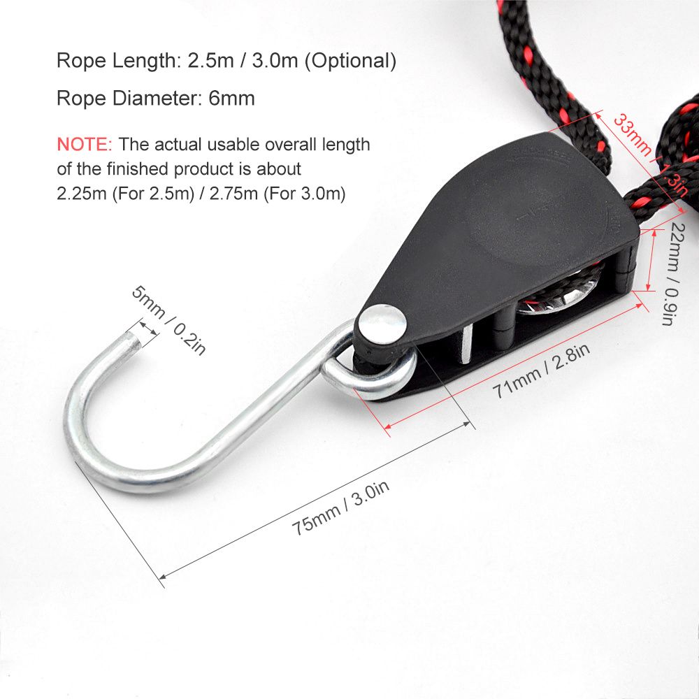 2pcs Kayak Tie Down Straps Ratchet Pulley Ropes Adjustable