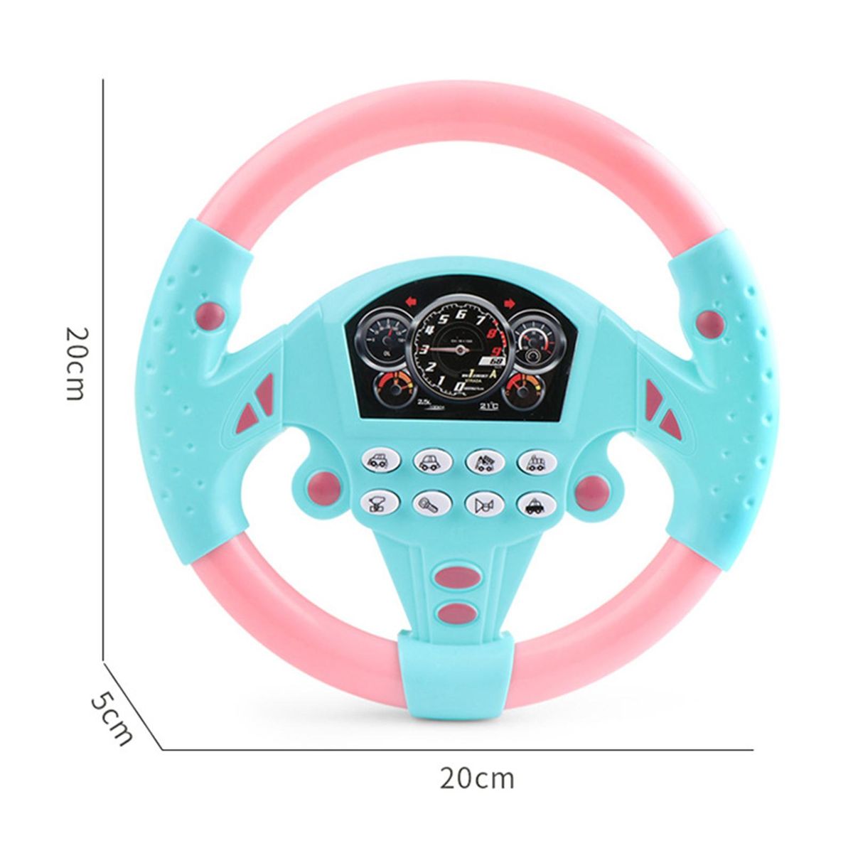 Early Education Machine Body Movements Development Steering Wheel Toy Pink