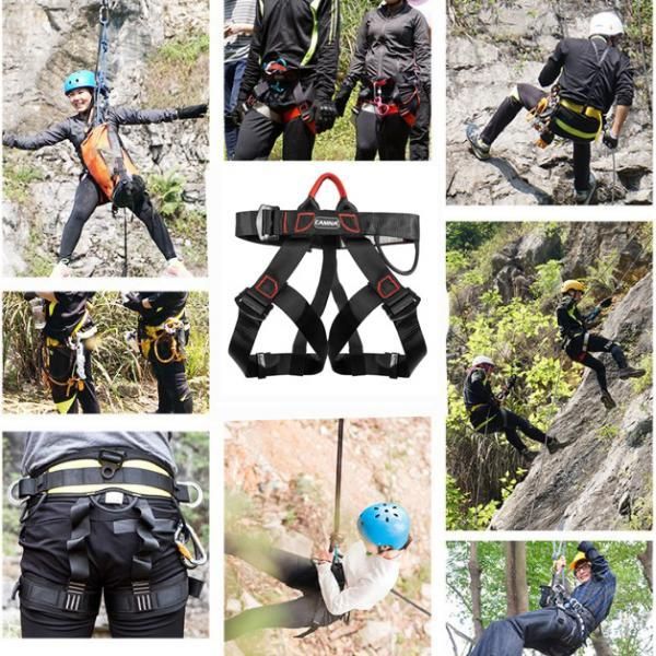Professional Safety Rock Tree Climbing Rappelling Harness Seat Black