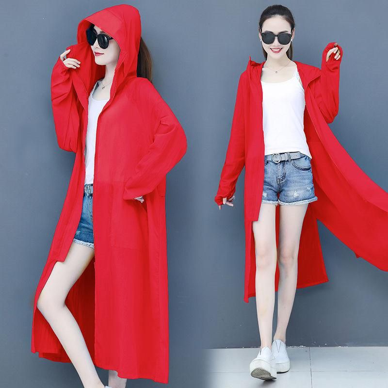 Women's Long Sun Protection Clothing 2023 New Summer Fashion Thin Anti Ultraviolet Outerwear Hooded Jacket Kimono Ladies Top 708
