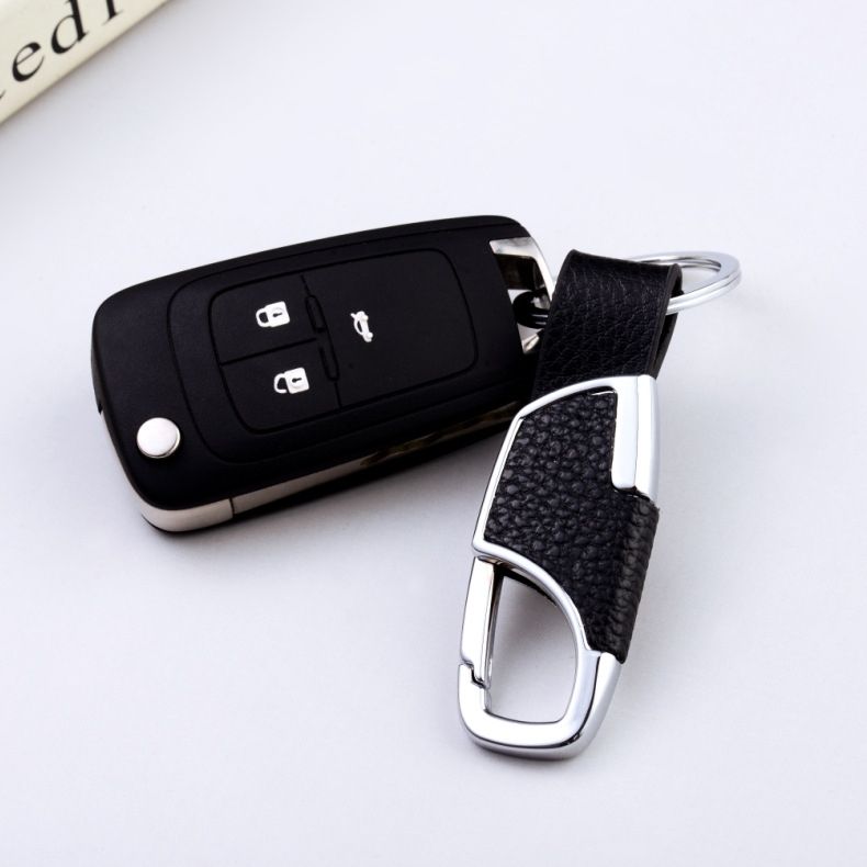 3pcs Men Car PU+Metal Keychain Waist Hanging Key Ring(2.3x9cm)