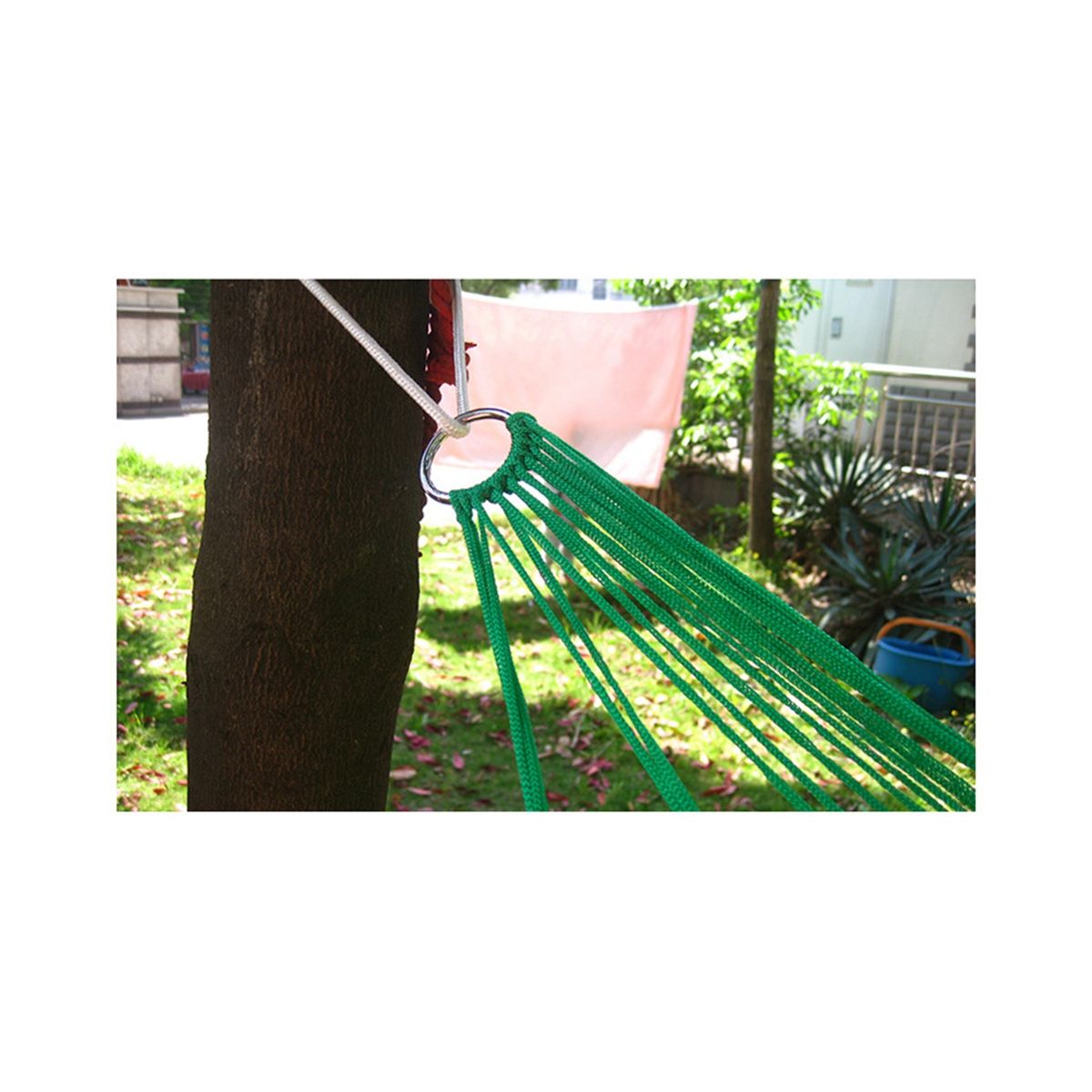 Thick Mesh Camping Hammock Nylon Rope Single Hammock Nylon