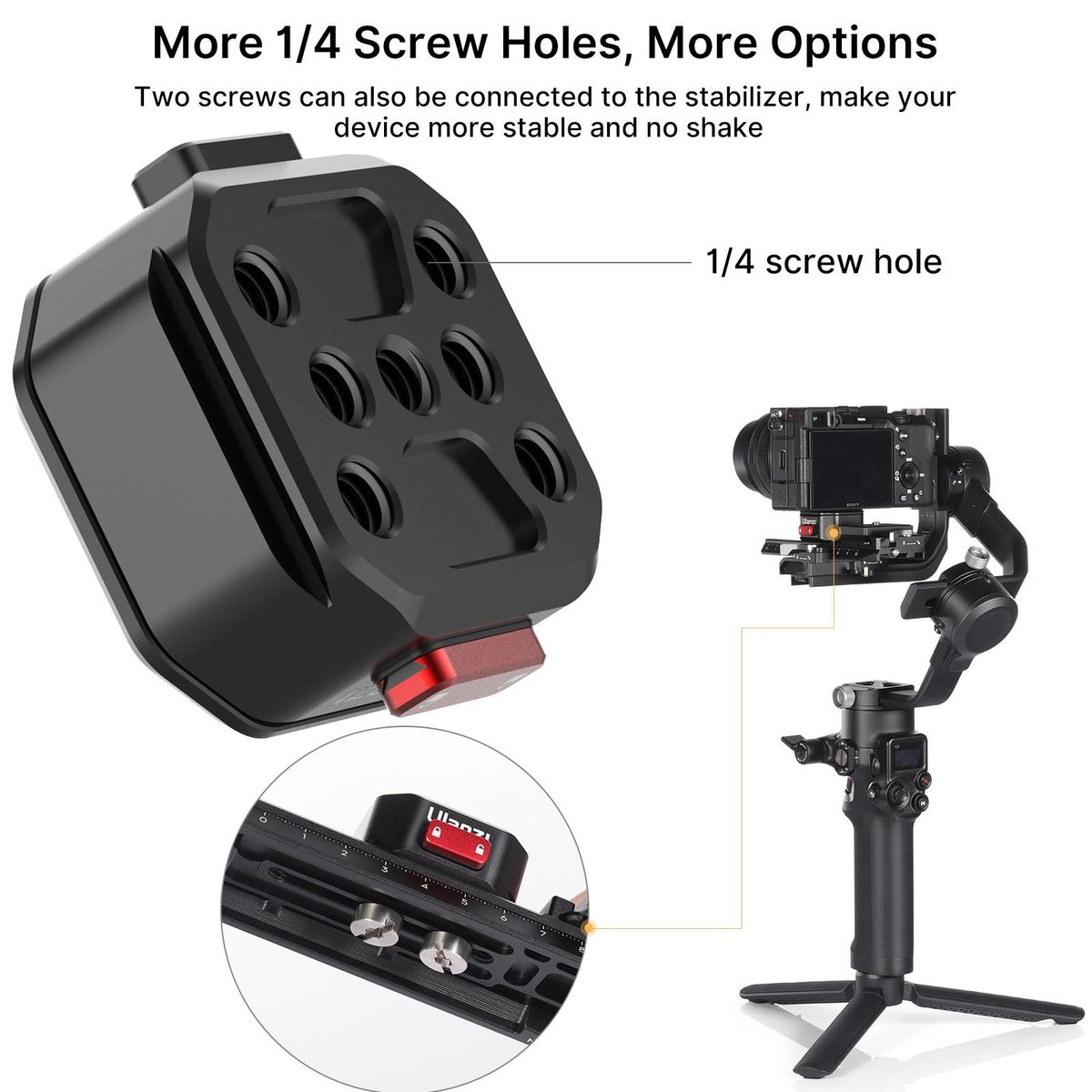Ulanzi Camera Quick Release Plate Tripod Mount Base 50KG Payload with Arca Swiss Standard Mount Universal 1/4 Interface for DSLR SLR Tripod Monopod Slider Stabilizer Mounting