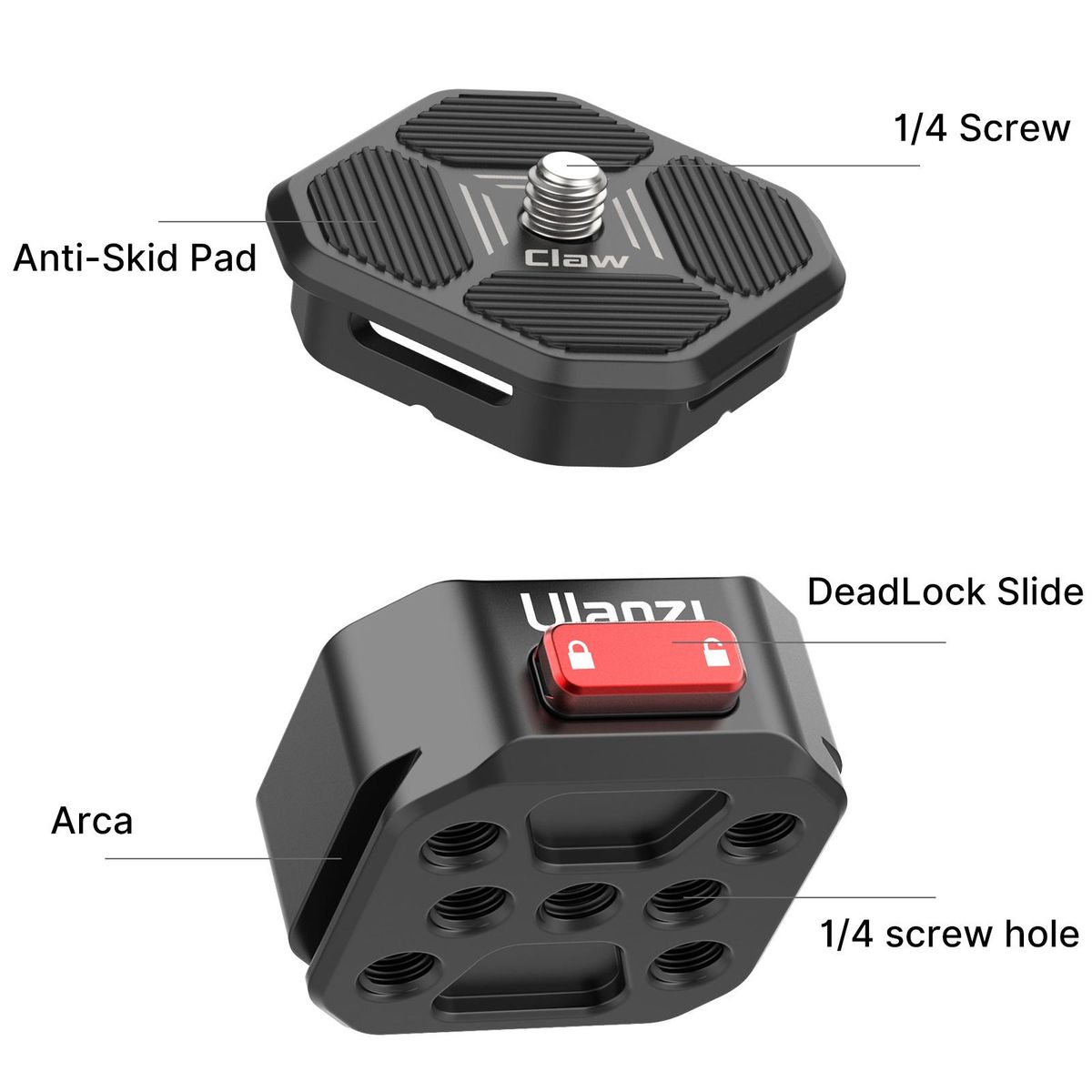 Ulanzi Camera Quick Release Plate Tripod Mount Base 50KG Payload with Arca Swiss Standard Mount Universal 1/4 Interface for DSLR SLR Tripod Monopod Slider Stabilizer Mounting