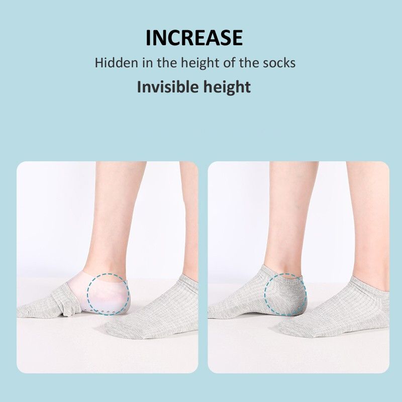Silicone Invisible Height Increase Insole 1.5CM 2.5CM 3.5CM  Lift Upgrade Soft Socks Shoes Pad For Men  Women Dropshipping(#3.5CM)