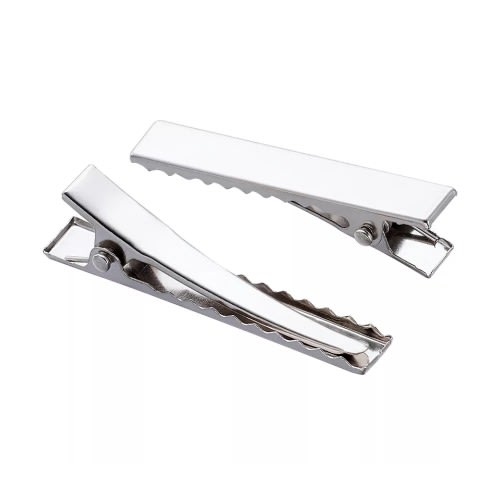 25 Silver Alligator Hair Clip For Diy - 5.5cm