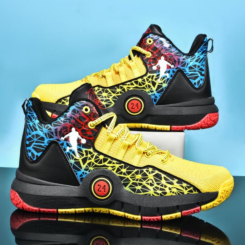 Boys Basketball Shoes Youth Sports Basketball Shoes Yellow