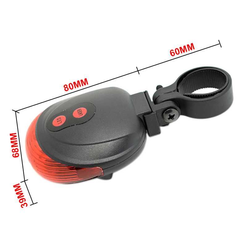 5led2laser Waterproof Led Bycicle Rear Light Have 7 Cool