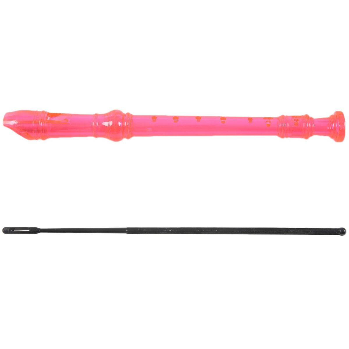 New Translucent Soprano Descant Recorder 8-hole + Cleaning Rod Music Instrument pink