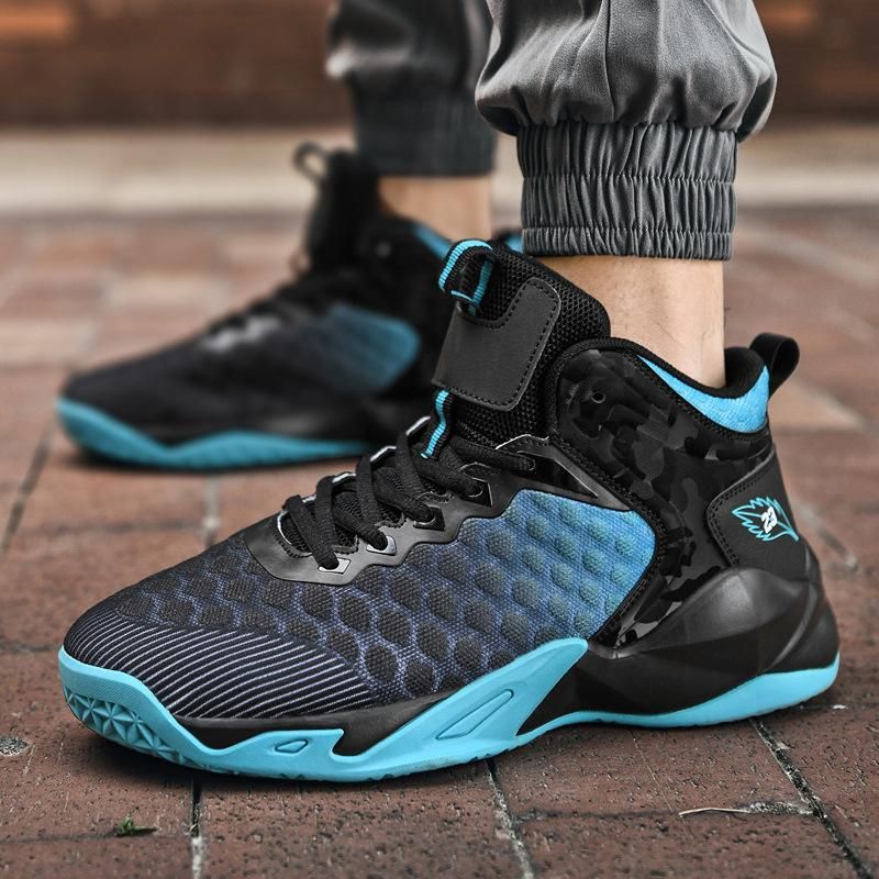 Plus Size (39-48) Basketball Shoes Men's Sports Shoes Blue