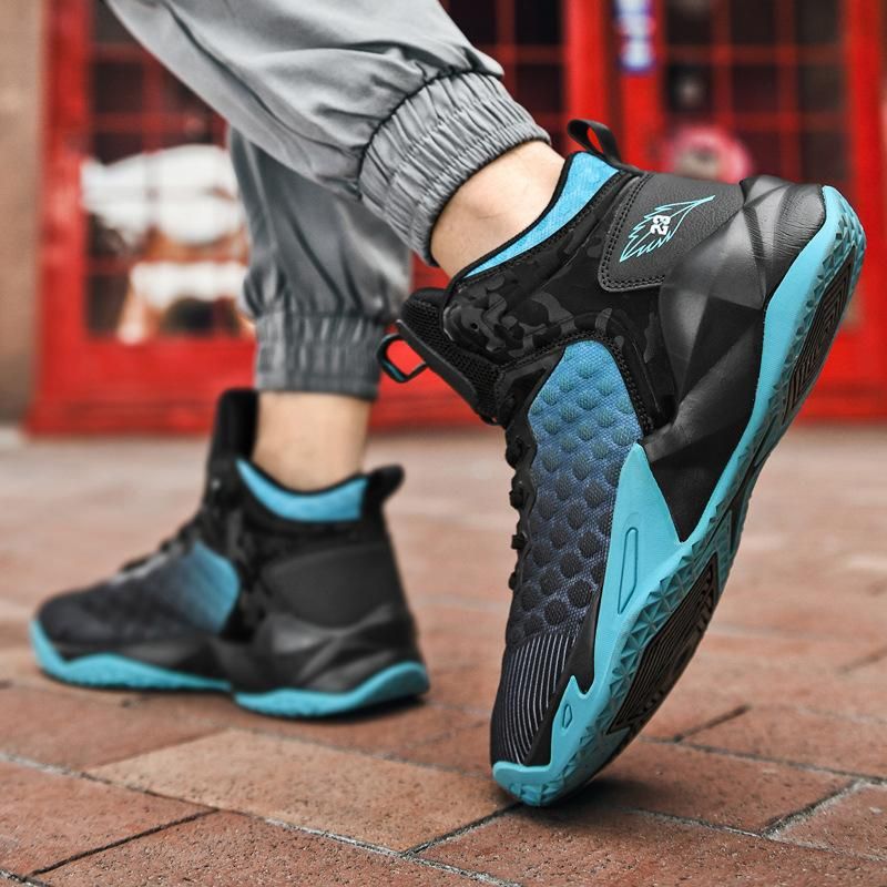 Plus Size (39-48) Basketball Shoes Men's Sports Shoes Blue