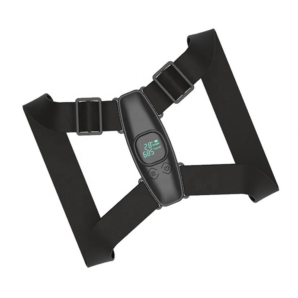 Posture Corrector for Women Men and Children Adjustable Angle Straightener Back Brace with Built-in Smart Sensor Vibration Reminder for Spine Support Neck Shoulder Back Pain Relief Black