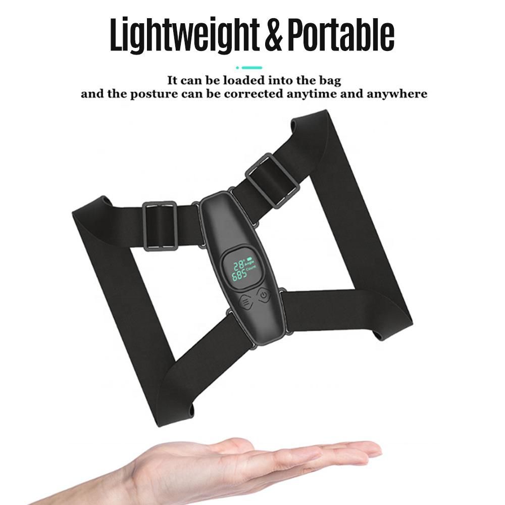 Posture Corrector for Women Men and Children Adjustable Angle Straightener Back Brace with Built-in Smart Sensor Vibration Reminder for Spine Support Neck Shoulder Back Pain Relief Black