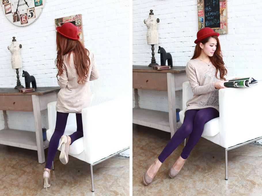 4pcs Autumn Winter Women Warm Leggings Stretch Pants Trample