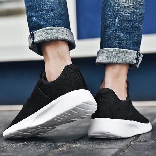 Big Size Mens Sneakers Soft Running Shoes-Black