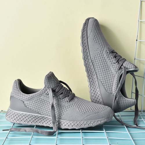 Big Size Light Air Mesh Sneakers Sports Shoes-Grey