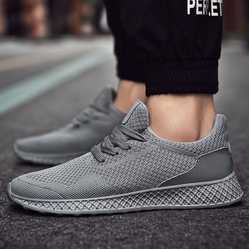 Big Size Light Air Mesh Sneakers Sports Shoes-Grey
