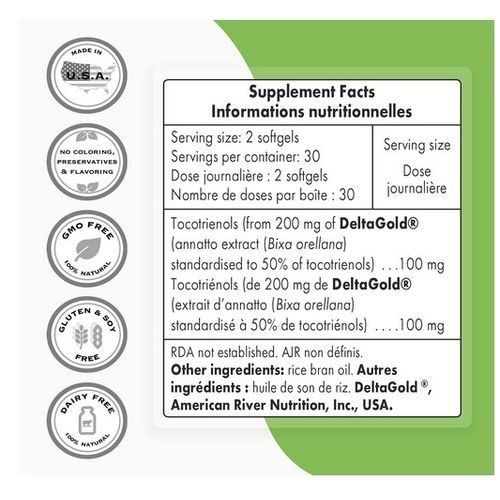 Vitamin E Tocotrienols. 60 Softgel