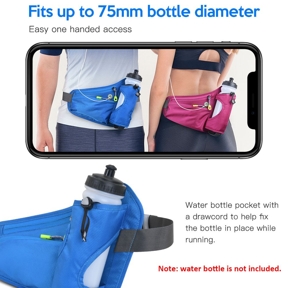 Sports Hydration Belt Bag Running With Water Bottle Holder
