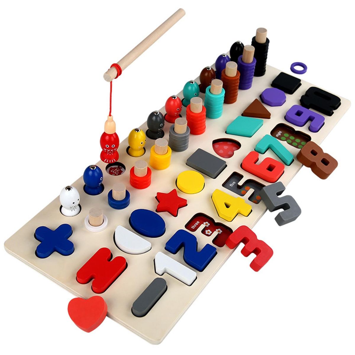 1 Set Baby Toys Three in One Color Matching Toys Red 1