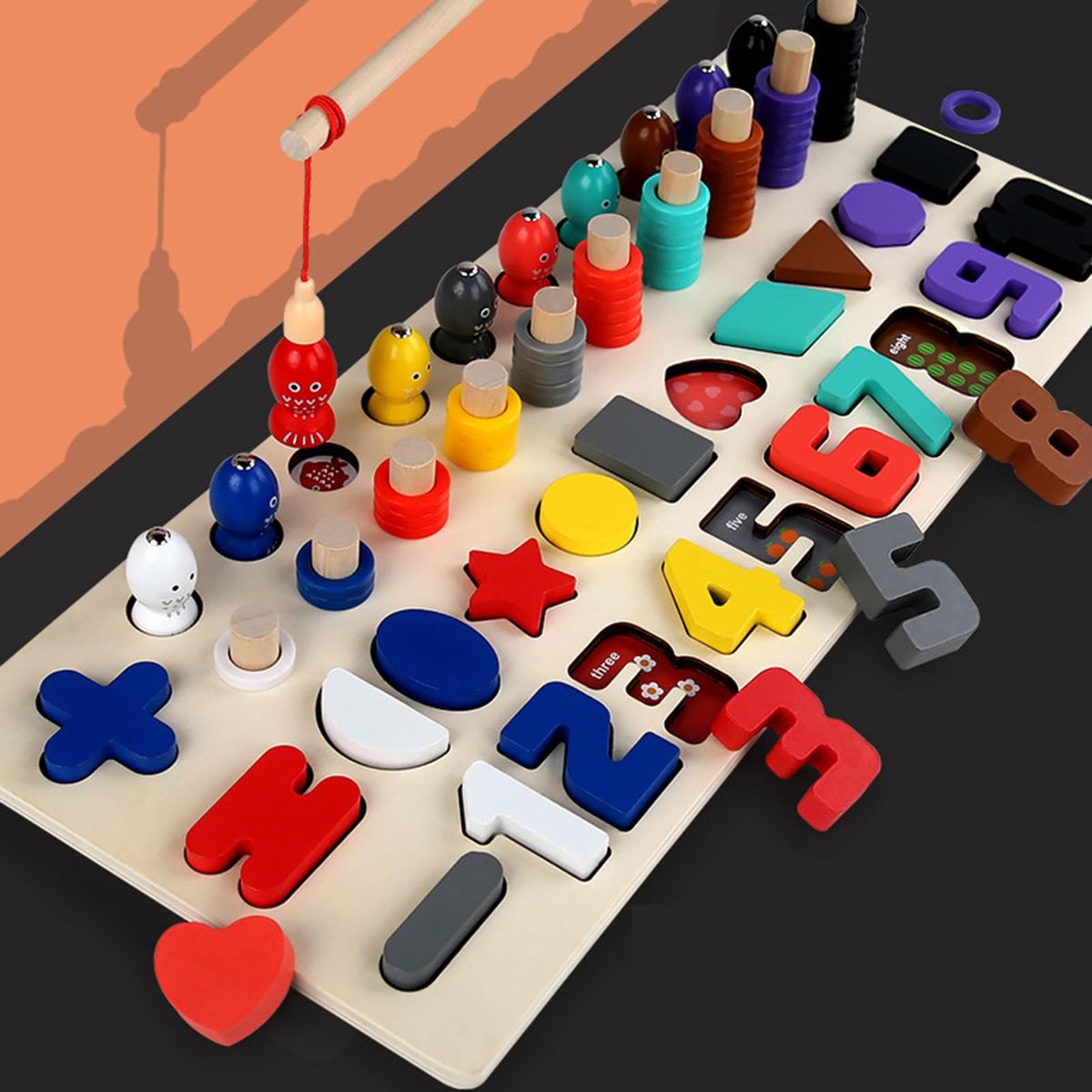 1 Set Baby Toys Three in One Color Matching Toys Red 1