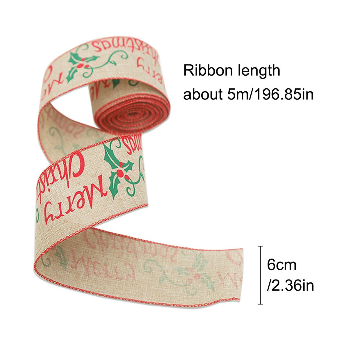 Christmas Ribbon Wired DIY Bow Flower Craft Ribbon For