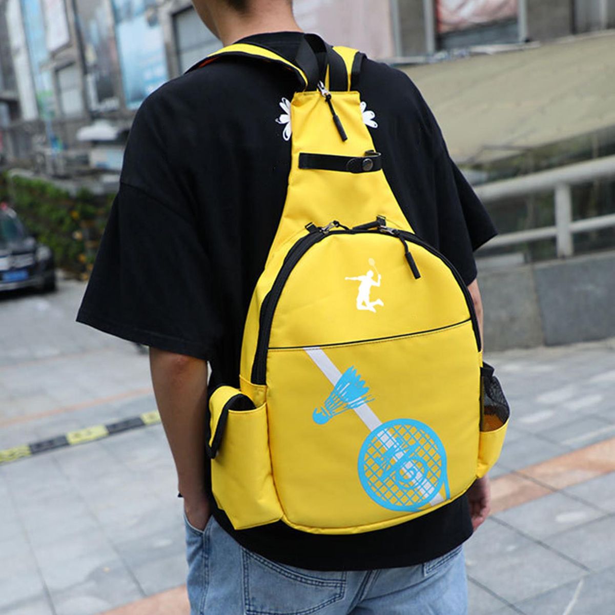 Tennis Racquet Carrier Sports Travel Unisex Badminton Racket Backpack Yellow