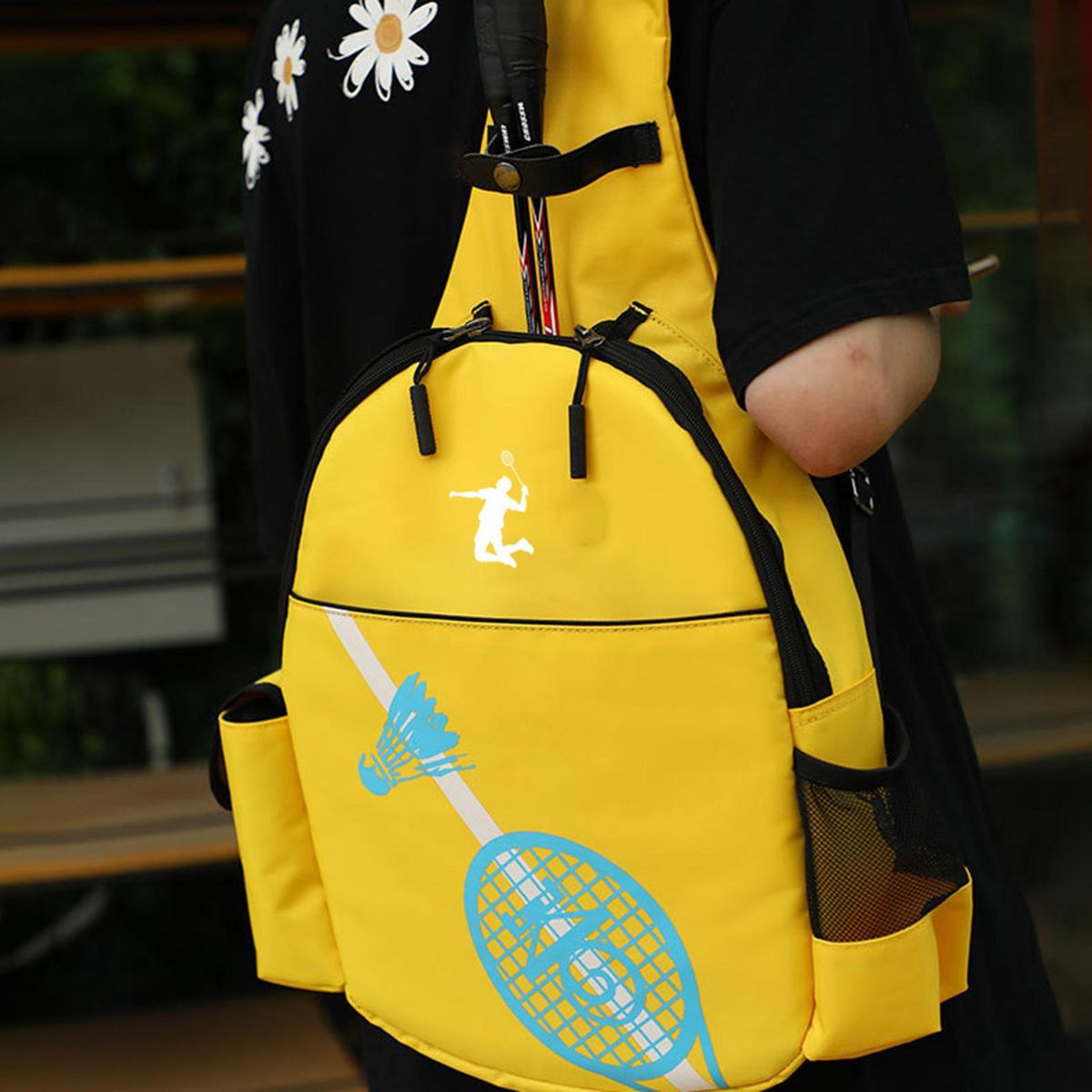 Tennis Racquet Carrier Sports Travel Unisex Badminton Racket Backpack Yellow