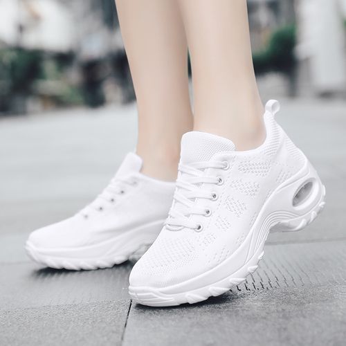 Big Size 42 Women Slim Shoes Casual Mesh Sneakers White