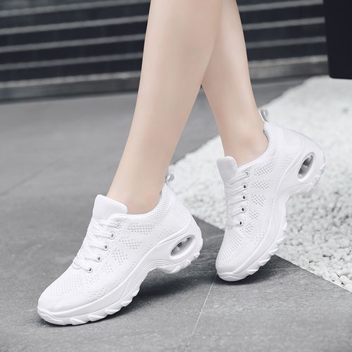 Big Size 42 Women Slim Shoes Casual Mesh Sneakers White