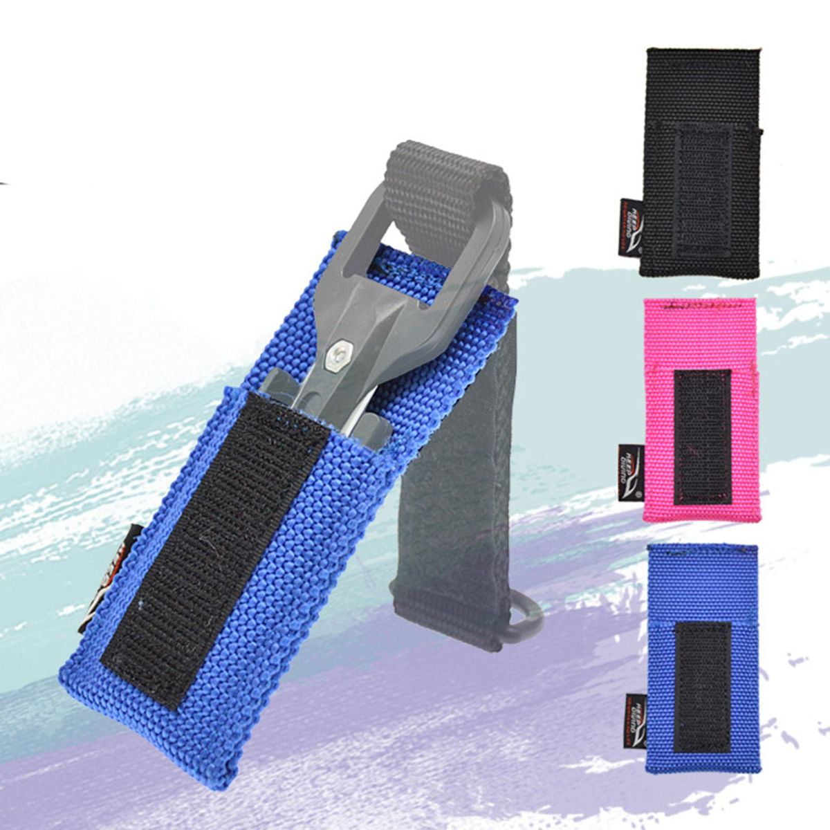Scuba Cutter Holder Protective Case  Webbing Pouch For Rose Red
