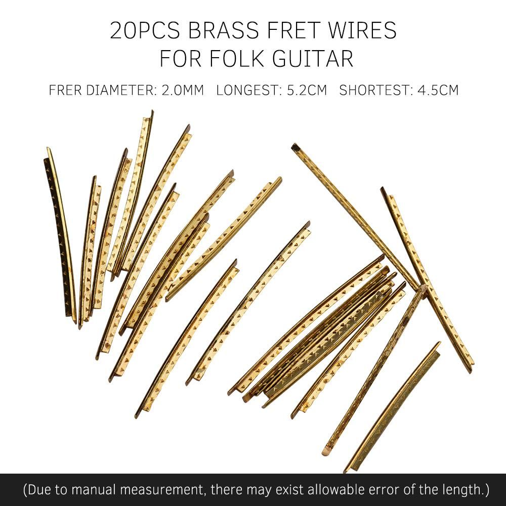 20pcs 2.0MM Brass Guitar Fret Wire Fretwires for Folk Guitar Fingerboard