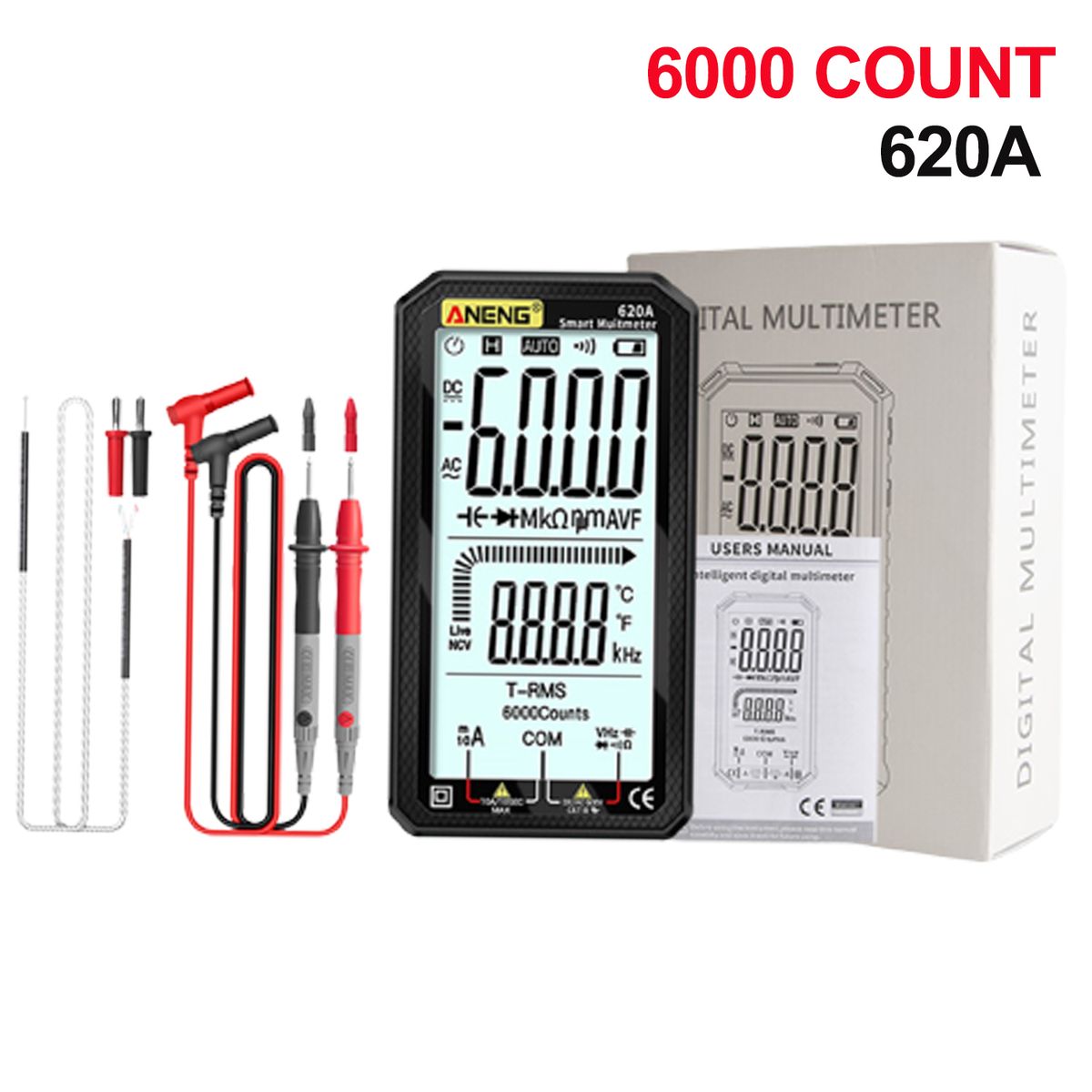 621A Digital Multimeter 9999 Counts Auto Range Rechargeable
