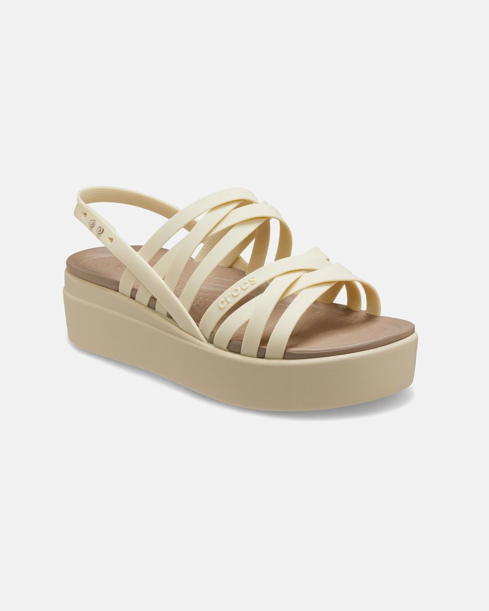 Brooklyn Strappy Low Wedge In Bone
