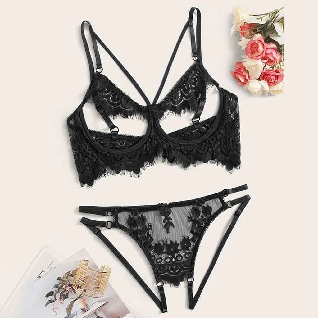 2x Women Lace Bra Panty Wilder Lingerie Underwear Set For Honeymoon S