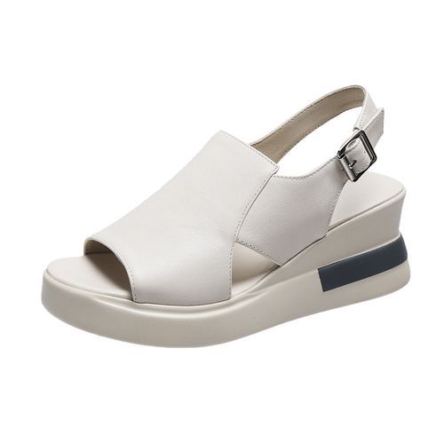 Retro Women Platform Sandals Causal Sandal(beige)
