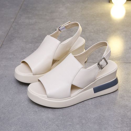Retro Women Platform Sandals Causal Sandal(beige)