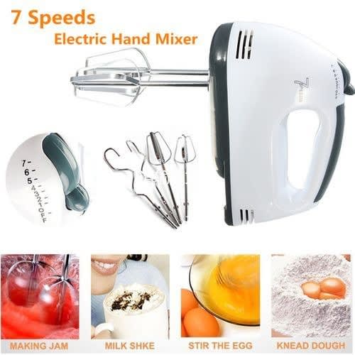 7 Speed Electric Hand Mixer Whisk Egg Beater Cake Baking