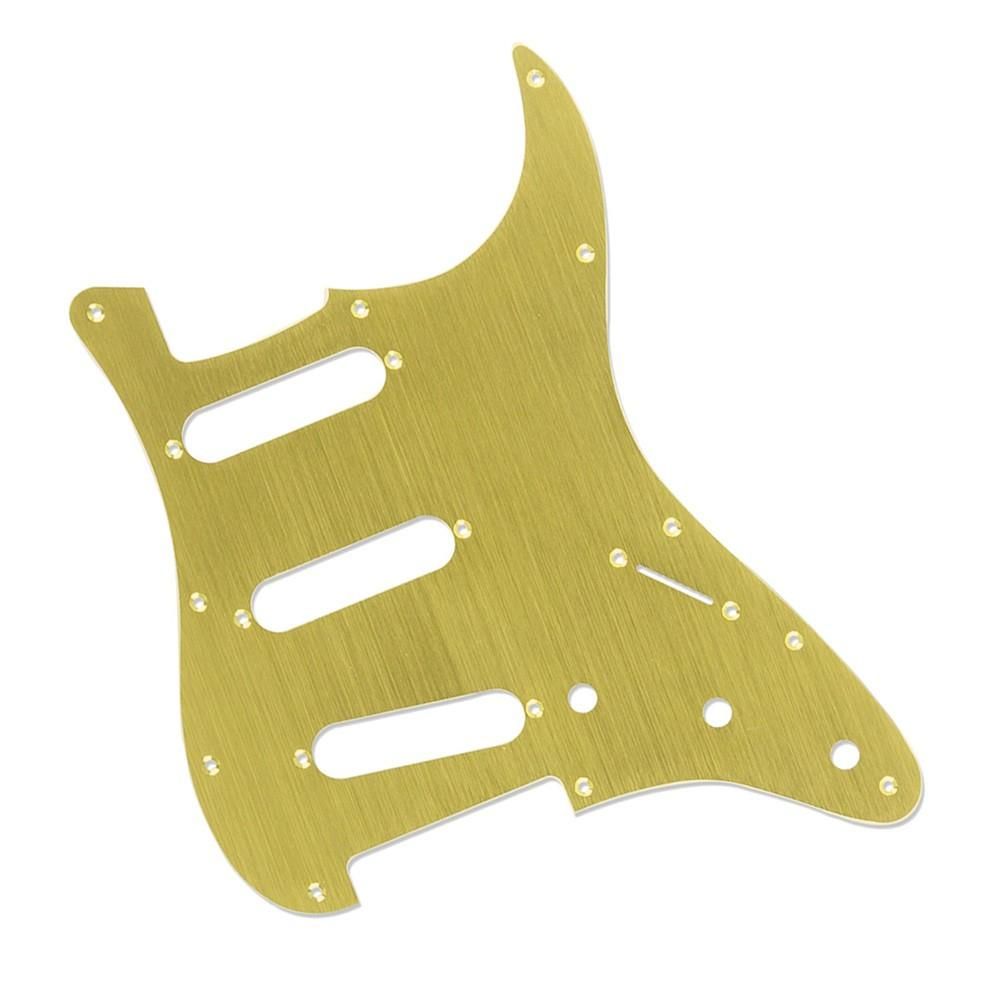 SSS 11-Hole Electric Guitar Strat Pickguard Backplate Cavity Cover for American Standard Guitar Gold