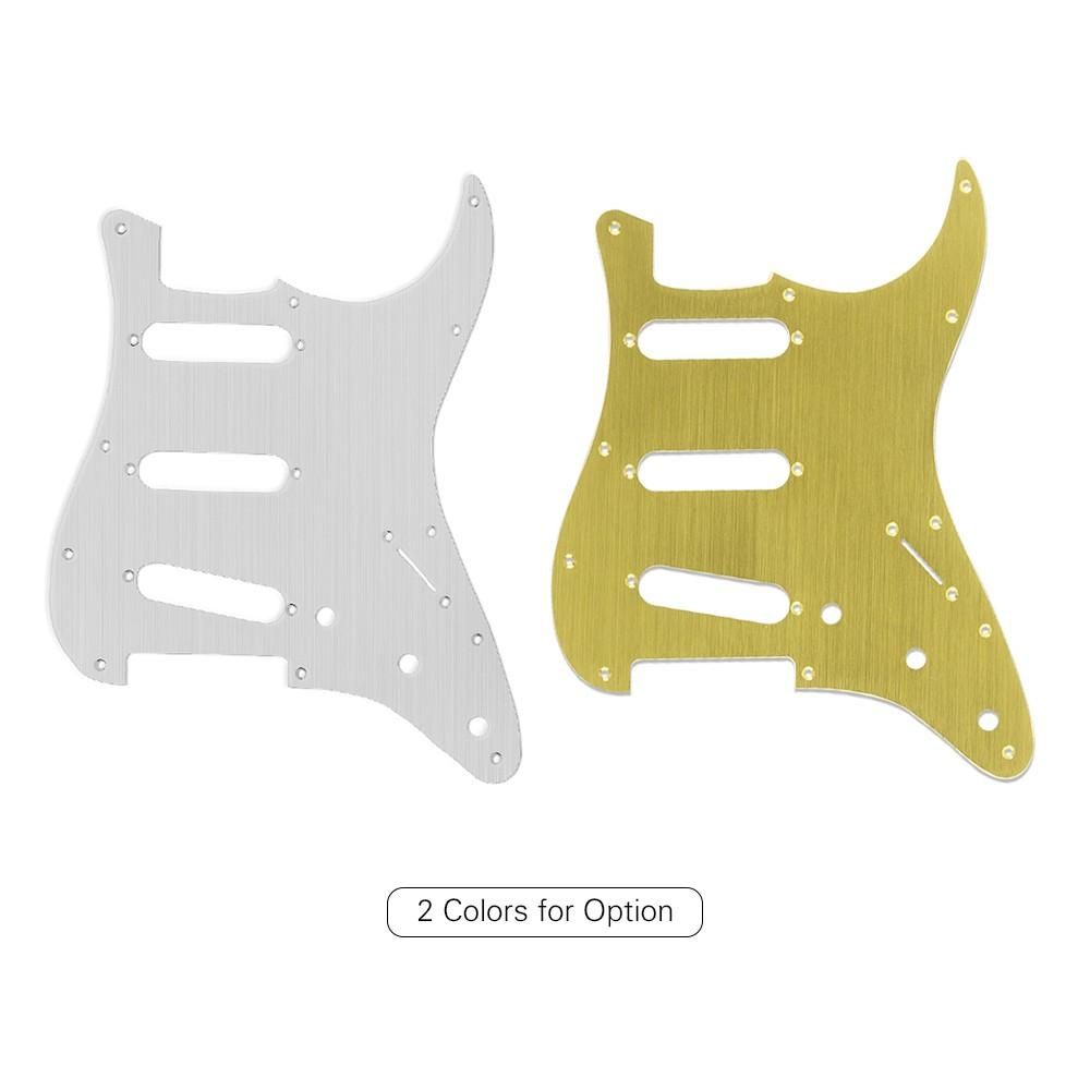 SSS 11-Hole Electric Guitar Strat Pickguard Backplate Cavity Cover for American Standard Guitar Gold